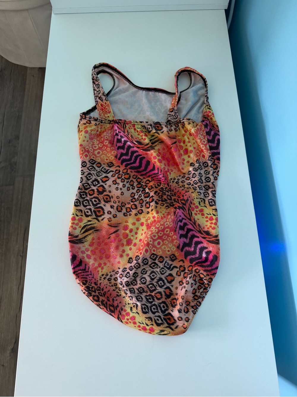 Girls' Multicolor Animal Print Gymnastics Leotard - Picture 2 of 2